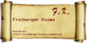 Freiberger Kozma névjegykártya